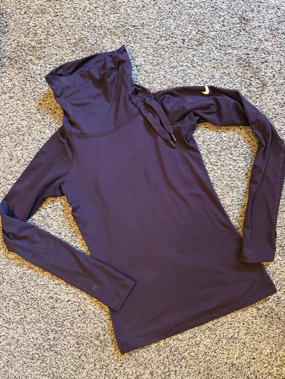 Nike Women's Purple Long-Sleeve Funnel Neck Top Dri Fit
